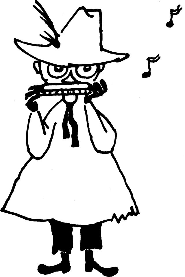 Snufking playing his harmonica