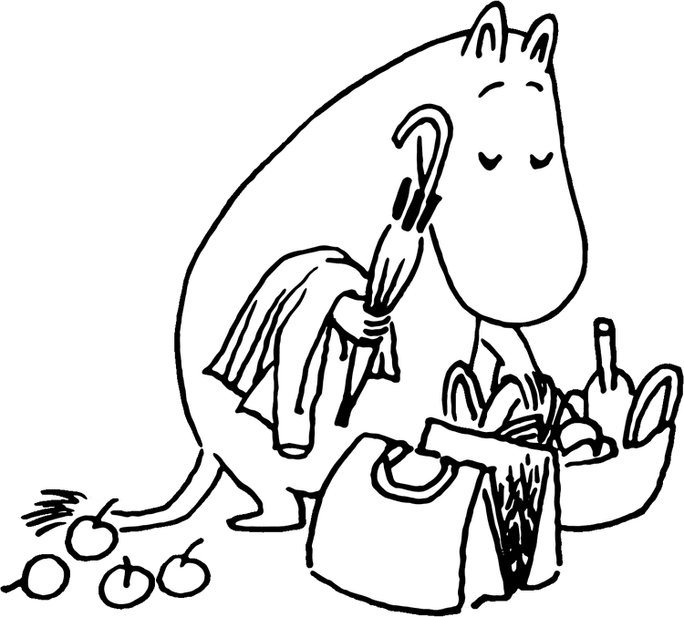Moominmamma packing a bag